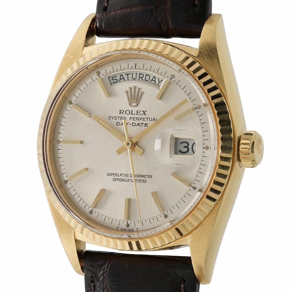 Rolex Day-Date 1803, Millimeters White Dial, Certified and Warranty In Excellent Condition In Miami, FL