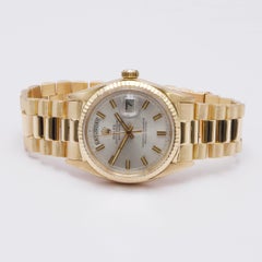 Rolex Day Date 1803 Silver Dial 18K Yellow Gold Mens Watch Box Papers