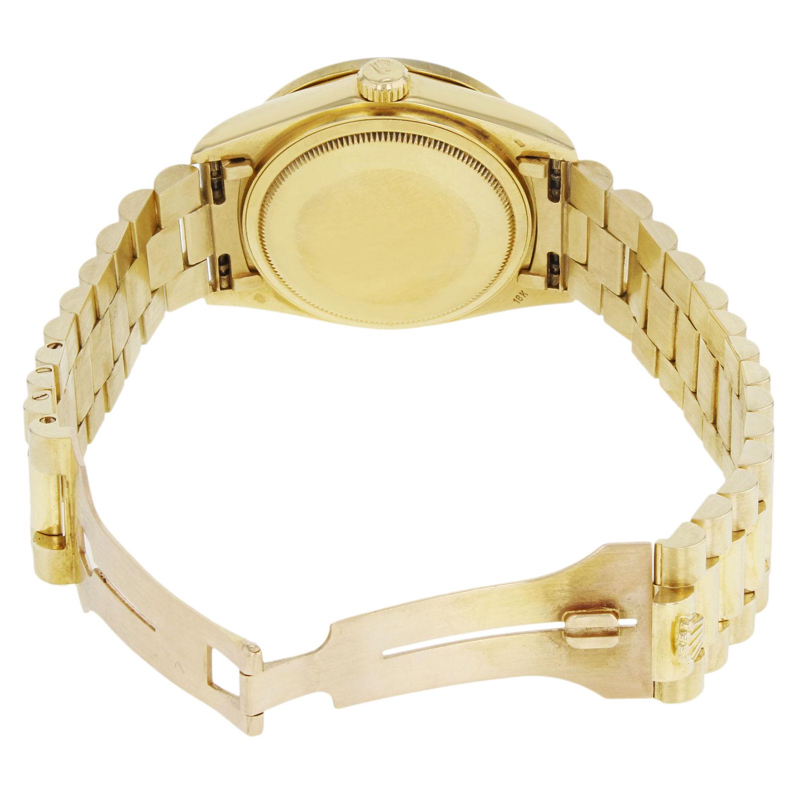 Rolex Day-Date 18038 18 Karat Gold 1982 Custom MOP Diamond Dial Men's Watch 3