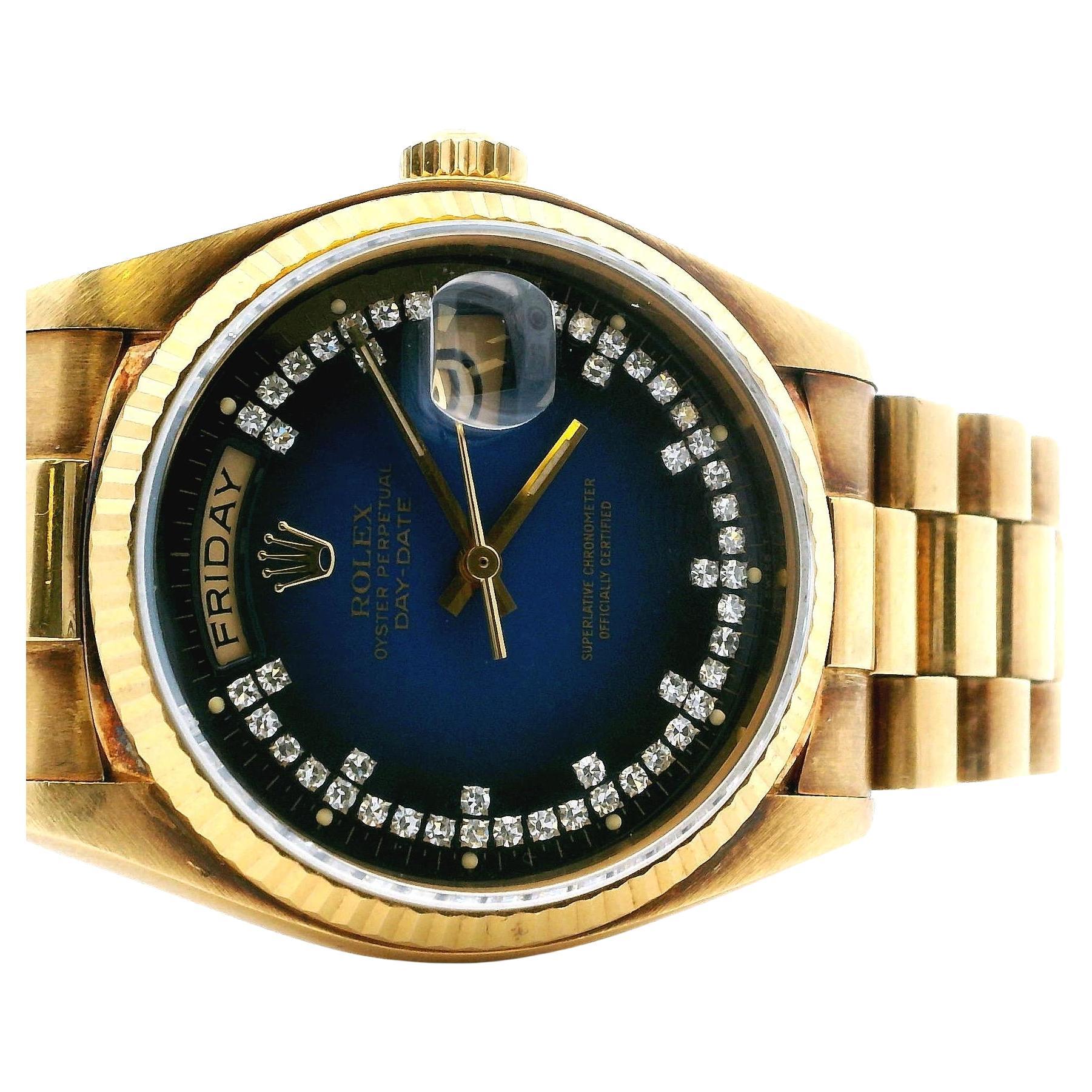 Rolex Day-Date 18038 Blue String Diamond Dial