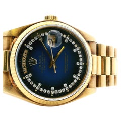 Rolex Day-Date 18038 Esfera de diamantes cuerda azul