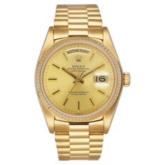 Rolex Day Date 18038 Champagne 18K Yellow Gold Mens Watch