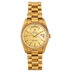Rolex Day Date 18038 Champagner Leinen Uhr, 1980er Jahre