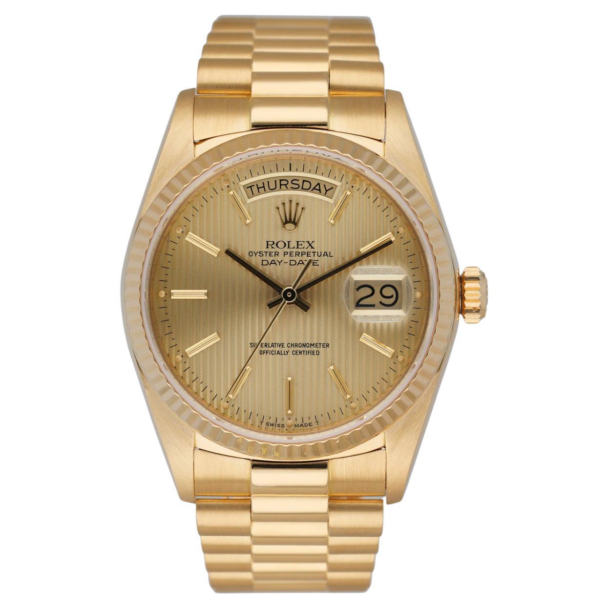 Rolex Day-Date 18 Karat Yellow Gold Champagne Dial Automatic Men’s ...