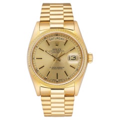 Rolex Day Date 18038 President 18K Yellow Gold Mens Watch Box Papers