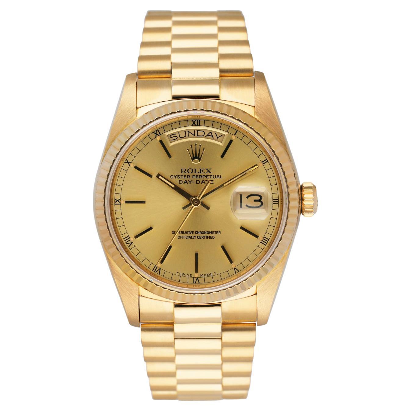 Rolex Day Date 18038 President 18K Yellow Gold Mens Watch