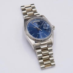 Rolex Day-Date 18039 Blue Dial 18K White Gold Mens Watch
