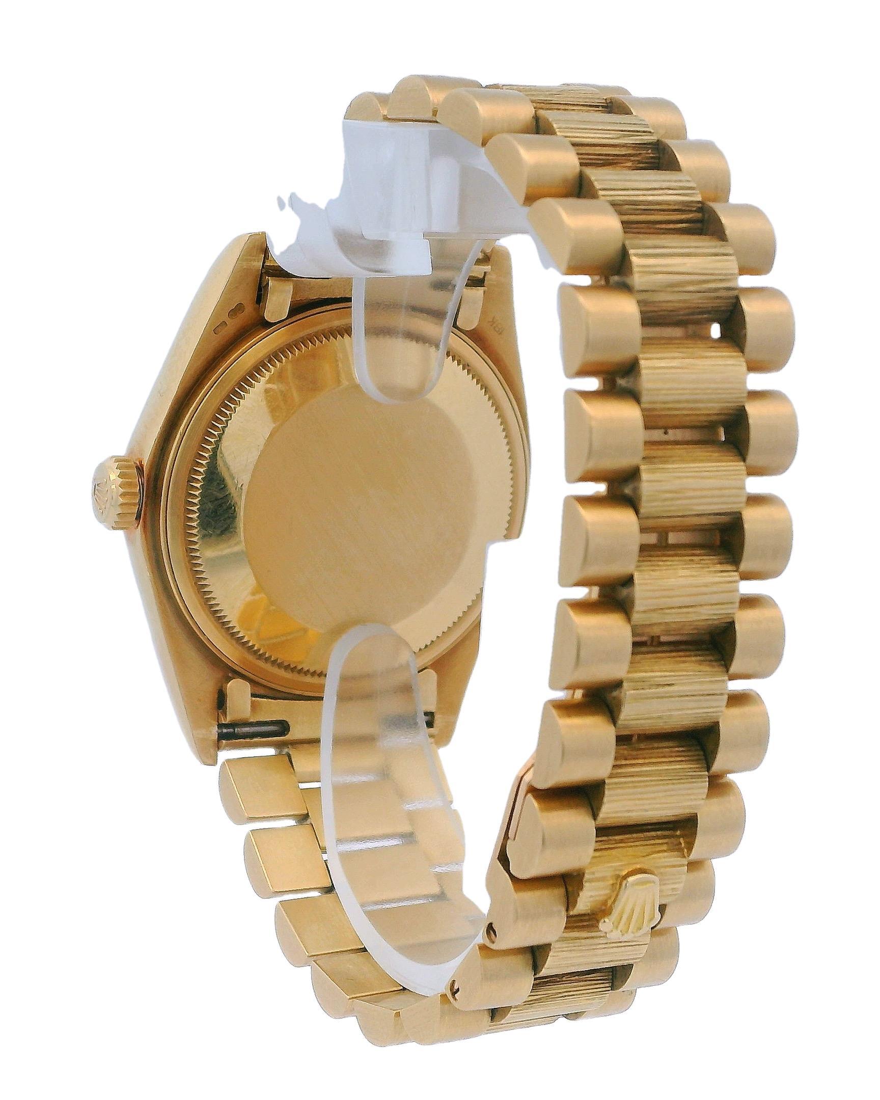 Rolex Day Date 18078 Red Degrade Diamond Dial 18K Yellow Gold Watch For Sale 1