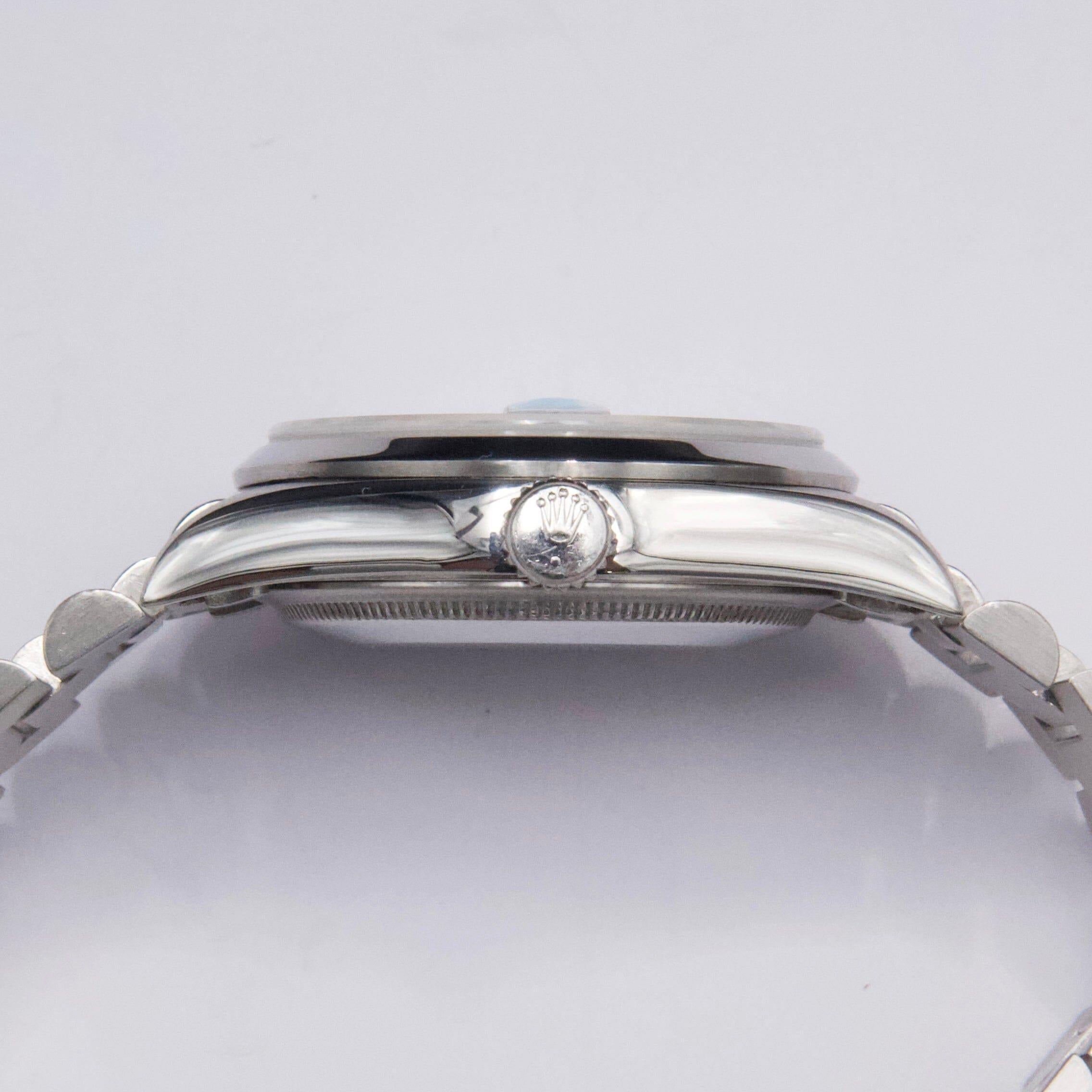 Rolex Day-Date 18206 Platino Quadrante Blu Orologio Uomo in vendita 2