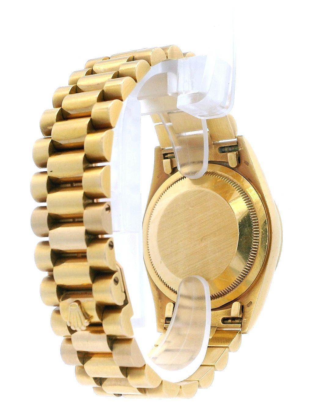 Women's or Men's Rolex Day-Date 18238 18K Yellow Gold  Anniversary Diamond Dial Watch