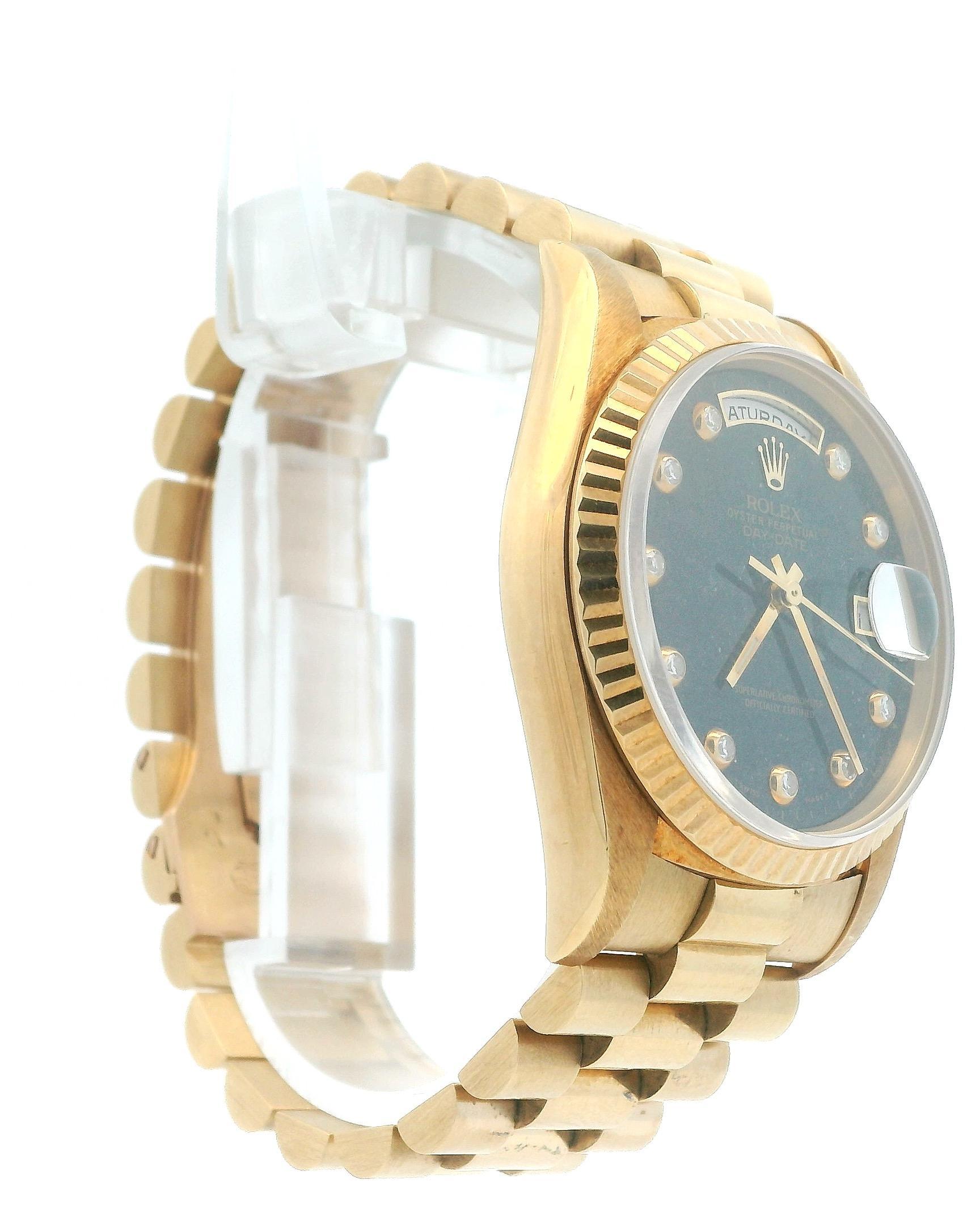 Montre Rolex Day Date 18238 Or jaune 18K Cadran Aventurine 
