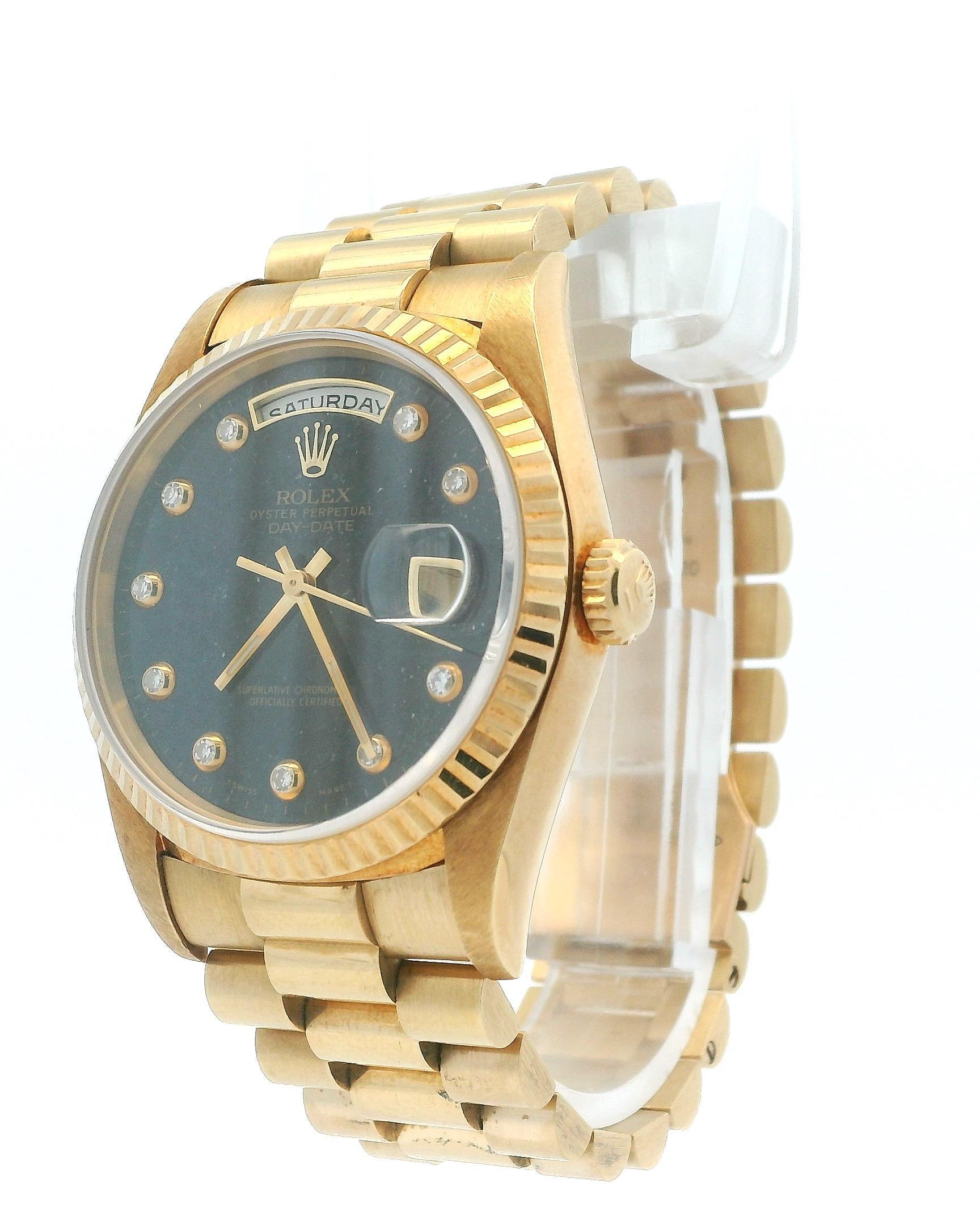 Montre Rolex Day Date 18238 Or jaune 18K Cadran Aventurine 