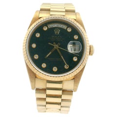 Montre Rolex Day Date 18238 Or jaune 18K Cadran Aventurine "flipper