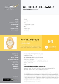 Rolex Day-Date 18238, Gold Dial, Certified and Warranty