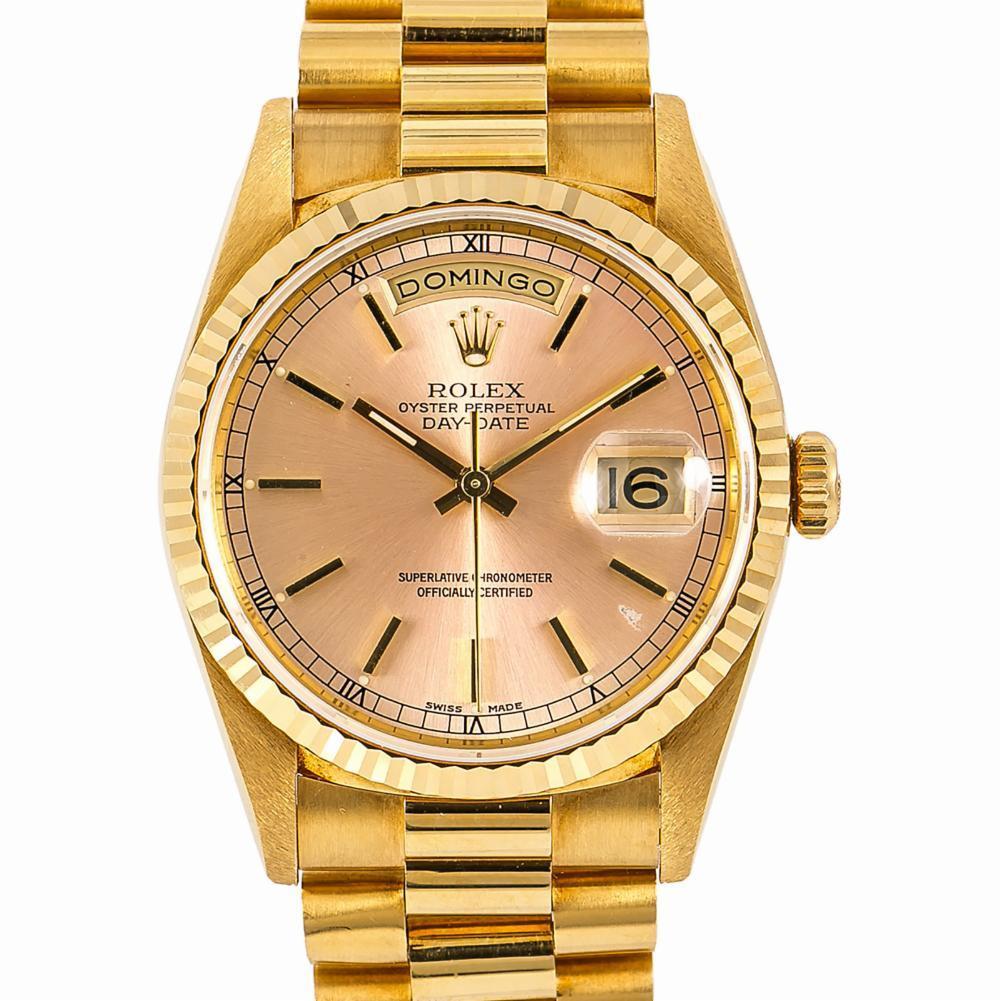 Men's Rolex Day-Date 18238, Pink Dial, Certified and Warranty For Sale