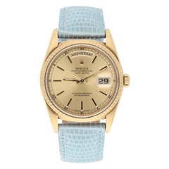 Rolex Day-Date 18238 36 mm Orologio in oro giallo 18 carati Lunetta scanalata Quadrante champagne