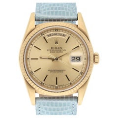 Rolex Day-Date 18238 36mm 18K Yellow Gold Watch Fluted Bezel Champagne Dial