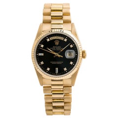 Rolex Day-Date 18238, Black Dial, Certified and Warranty
