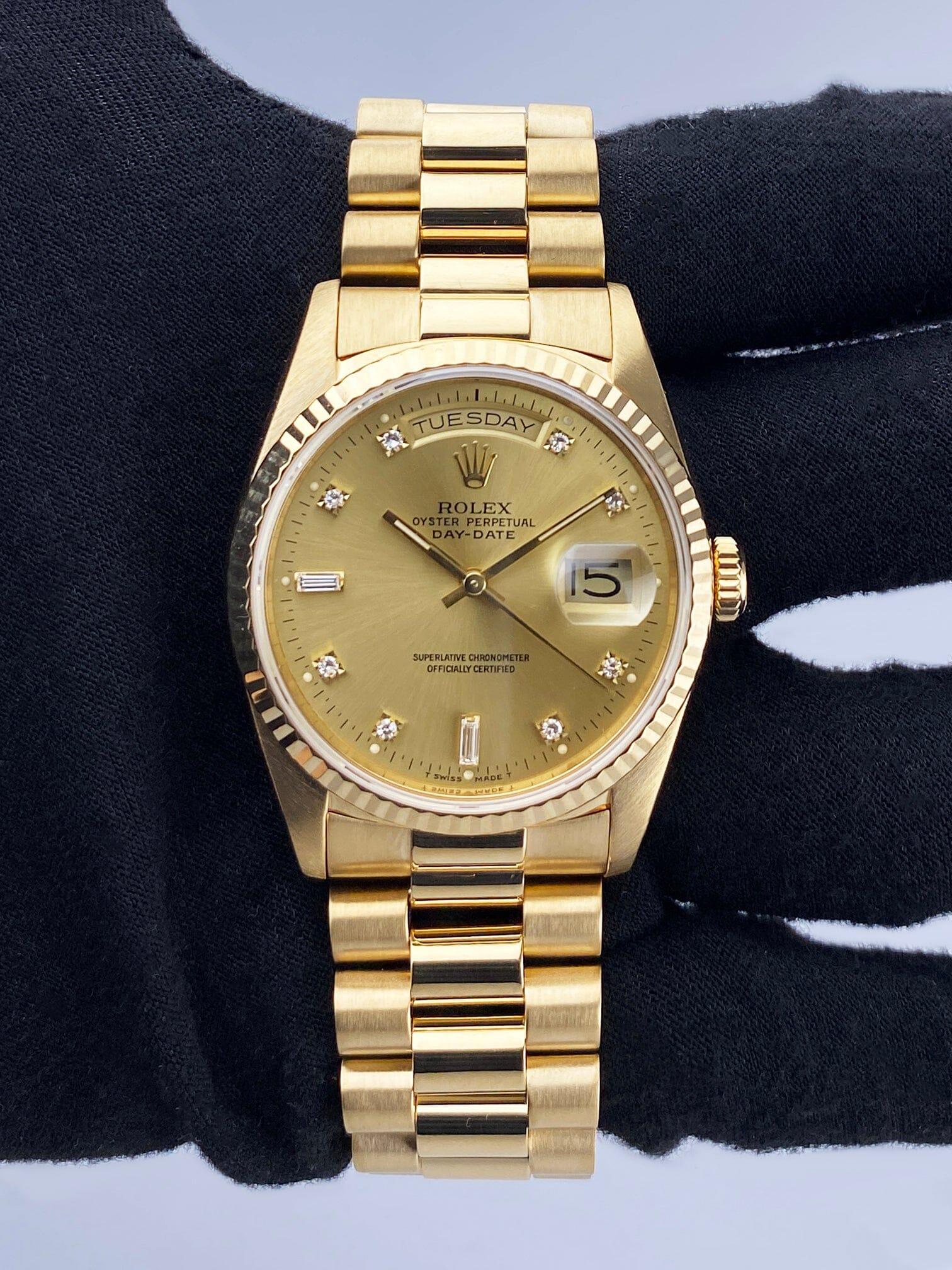 Rolex Day Date 18238 Quadrante Diamante Orologio Uomo Scatola Documenti In condizioni ottime a Great Neck, NY