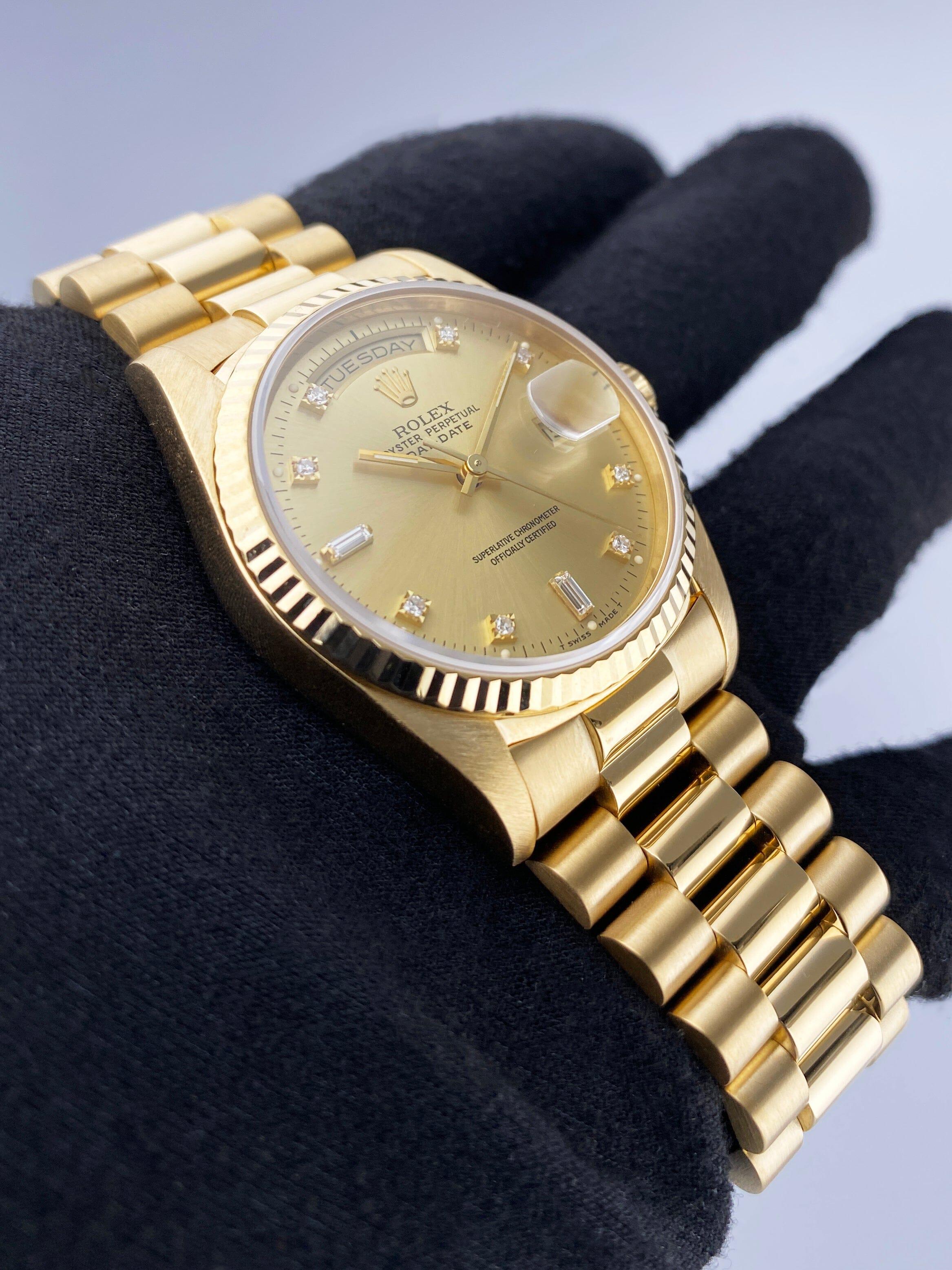 Rolex Day Date 18238 Quadrante Diamante Orologio Uomo Scatola Documenti 1