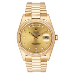 Rolex Day Date 18238 Diamond Dial Mens Watch Box Papers