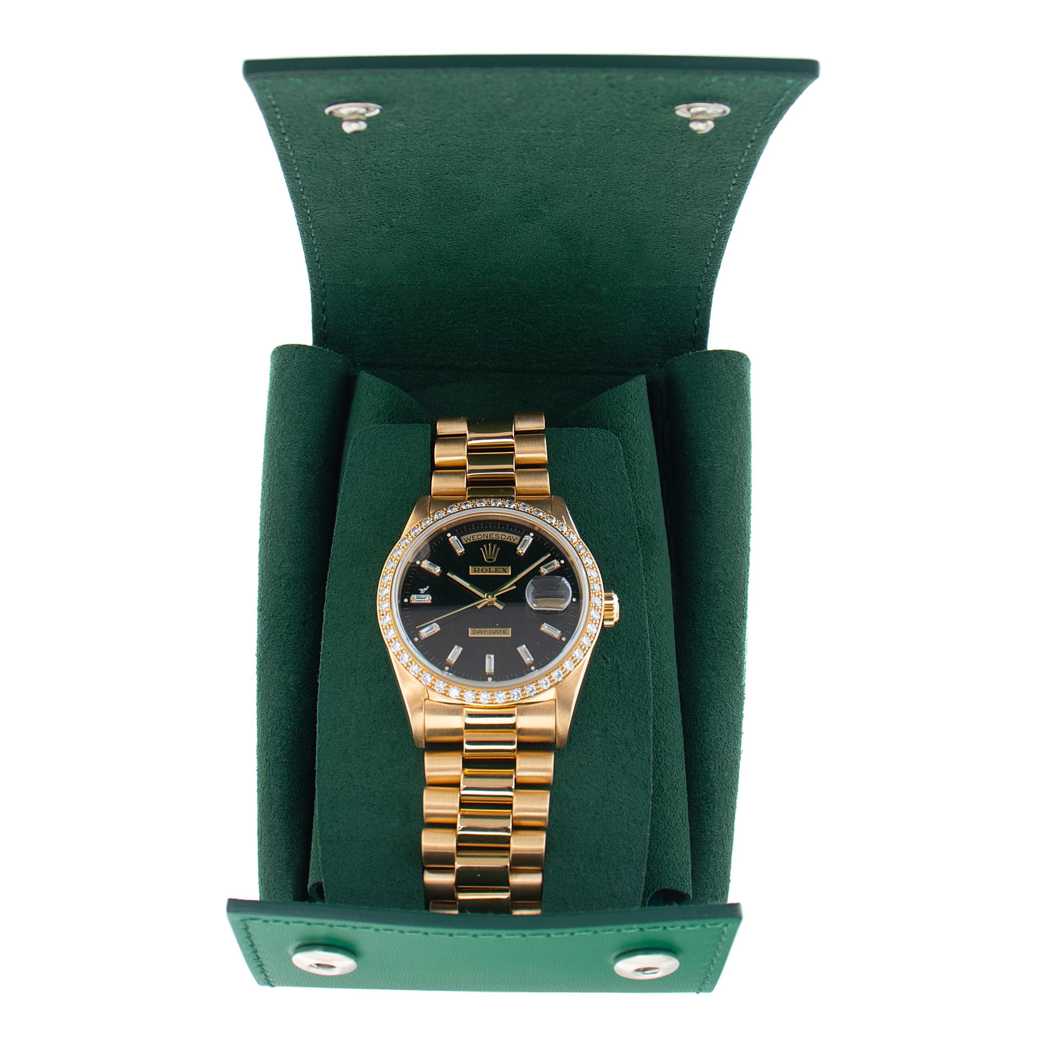 Men's Rolex Day-Date 18238 in yellow gold with a Black dial 36mm Automatic watch