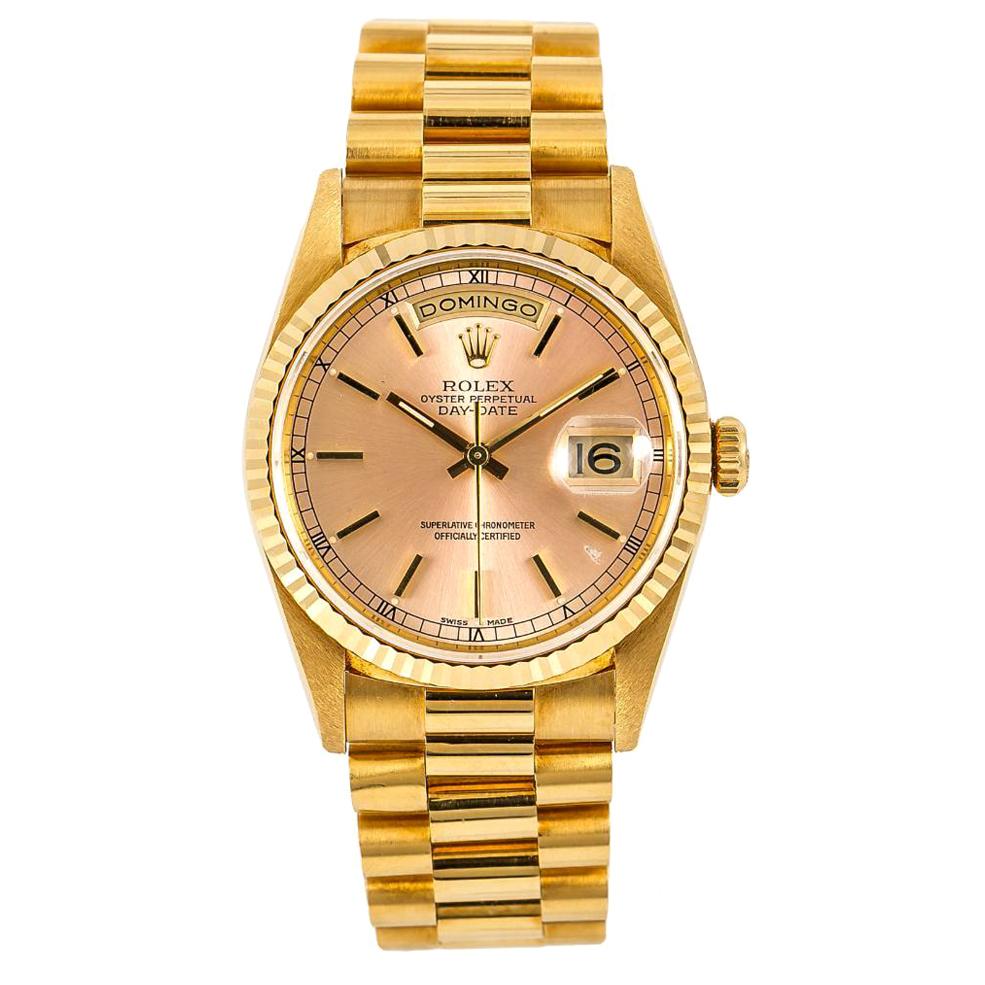 Rolex Day-Date 18238, Pink Dial, Certified and Warranty For Sale