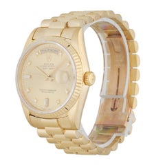 Rolex Day Date 18238 President Diamond Dial Men's Watch Box & Papers