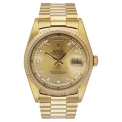 Rolex Day Date 18238 President String Diamond Dial Vintage Men's Watch Box