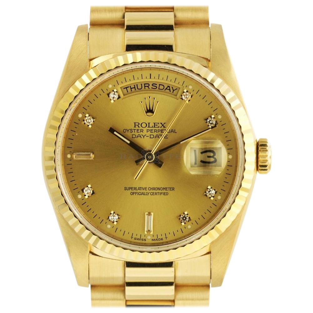 Rolex Day-Date 18238, White Dial, Certified and Warranty For Sale