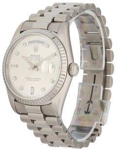 Rolex Day-Date 18239 18K White Gold Diamond Dial Men's Watch