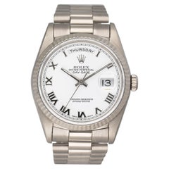 Rolex Day Date 18239 White Roman Dial Mens Watch With Box