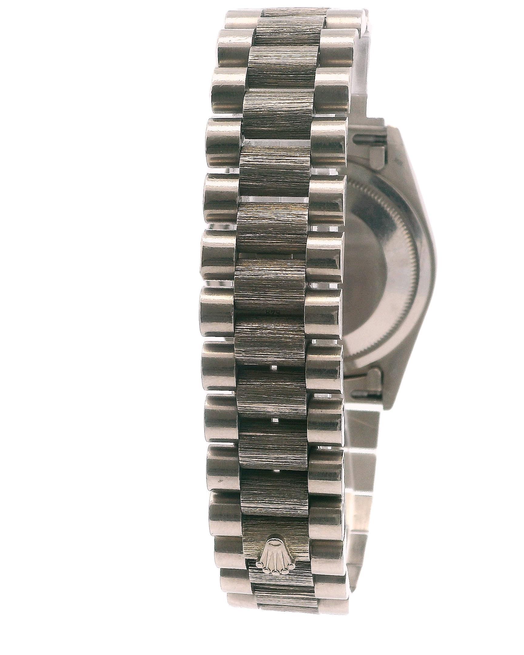 Rolex Day Date 18249 Green Malachite Dial Bark Finish Watch For Sale 5