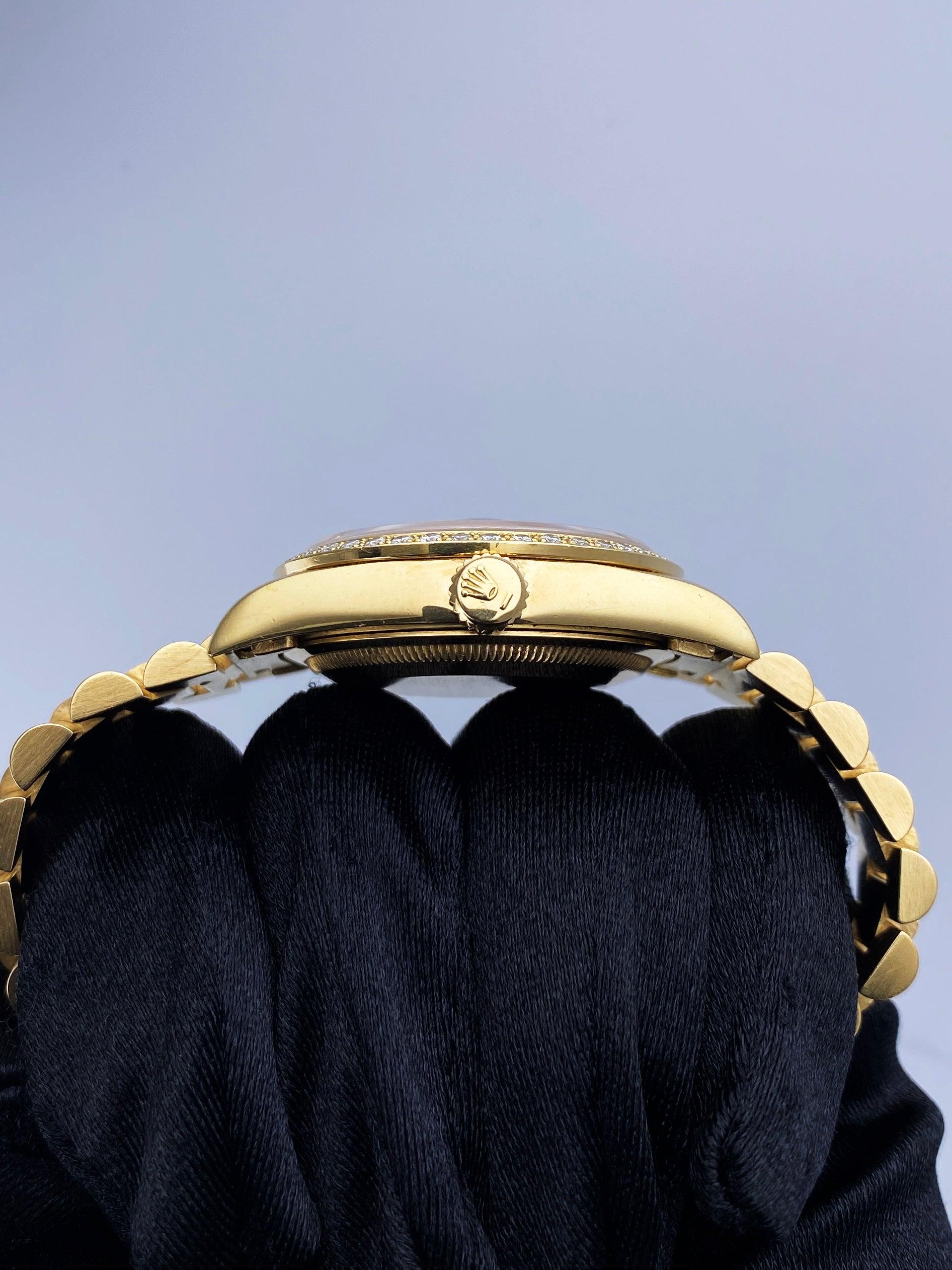 rolex day date black dial gold