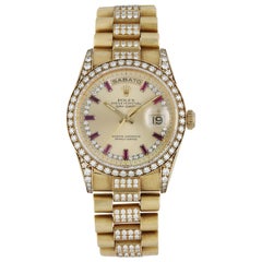 Rolex Day Date 18388 Yellow Gold Diamond Men's Watch