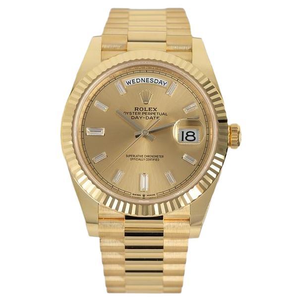 Rolex Day-Date 18ct Yellow Gold Diamond Set Hour Markers 228238-0005 Wrist Watch For Sale