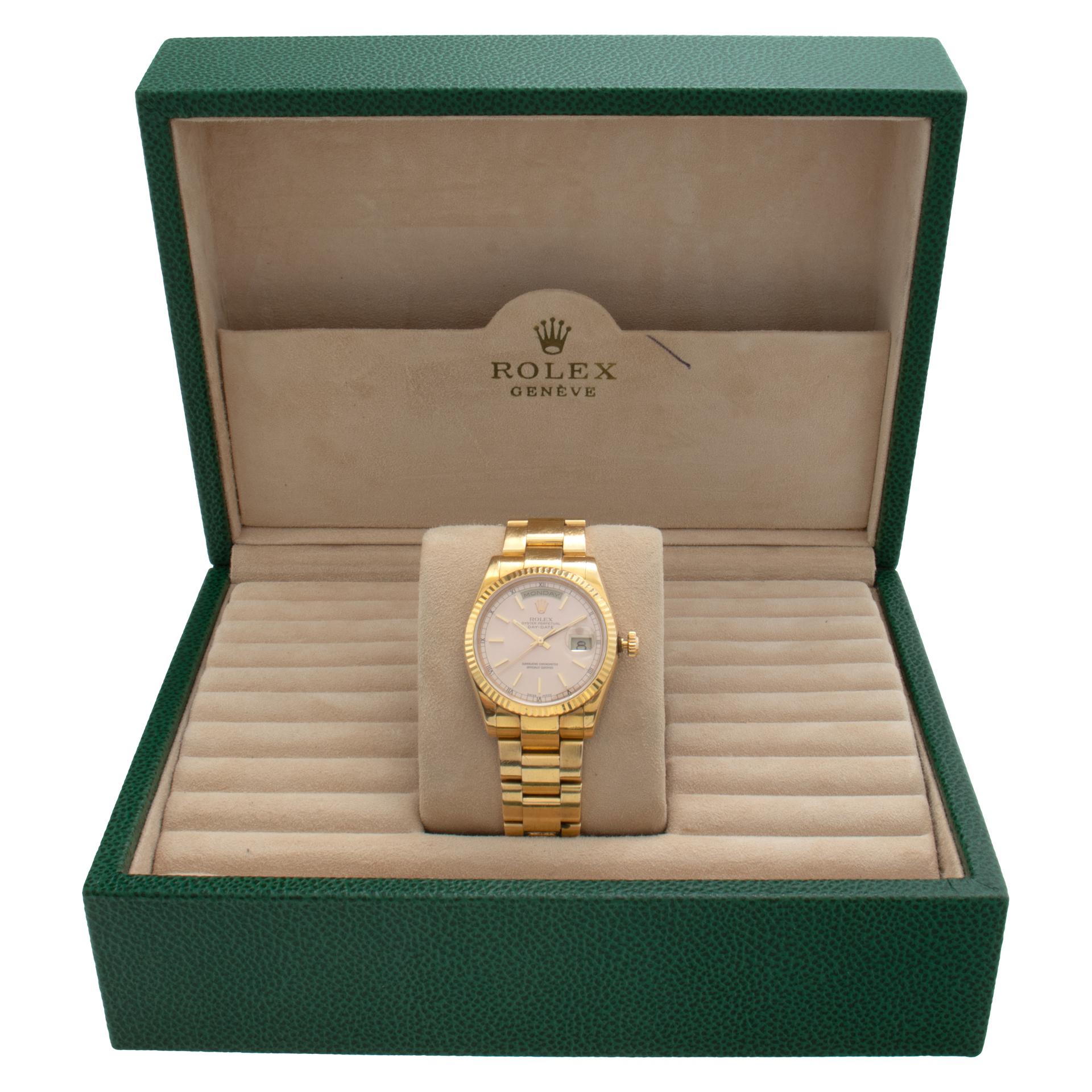 Rolex Day-Date 18k Gold Auto Wristwatch Ref 118238 For Sale 2
