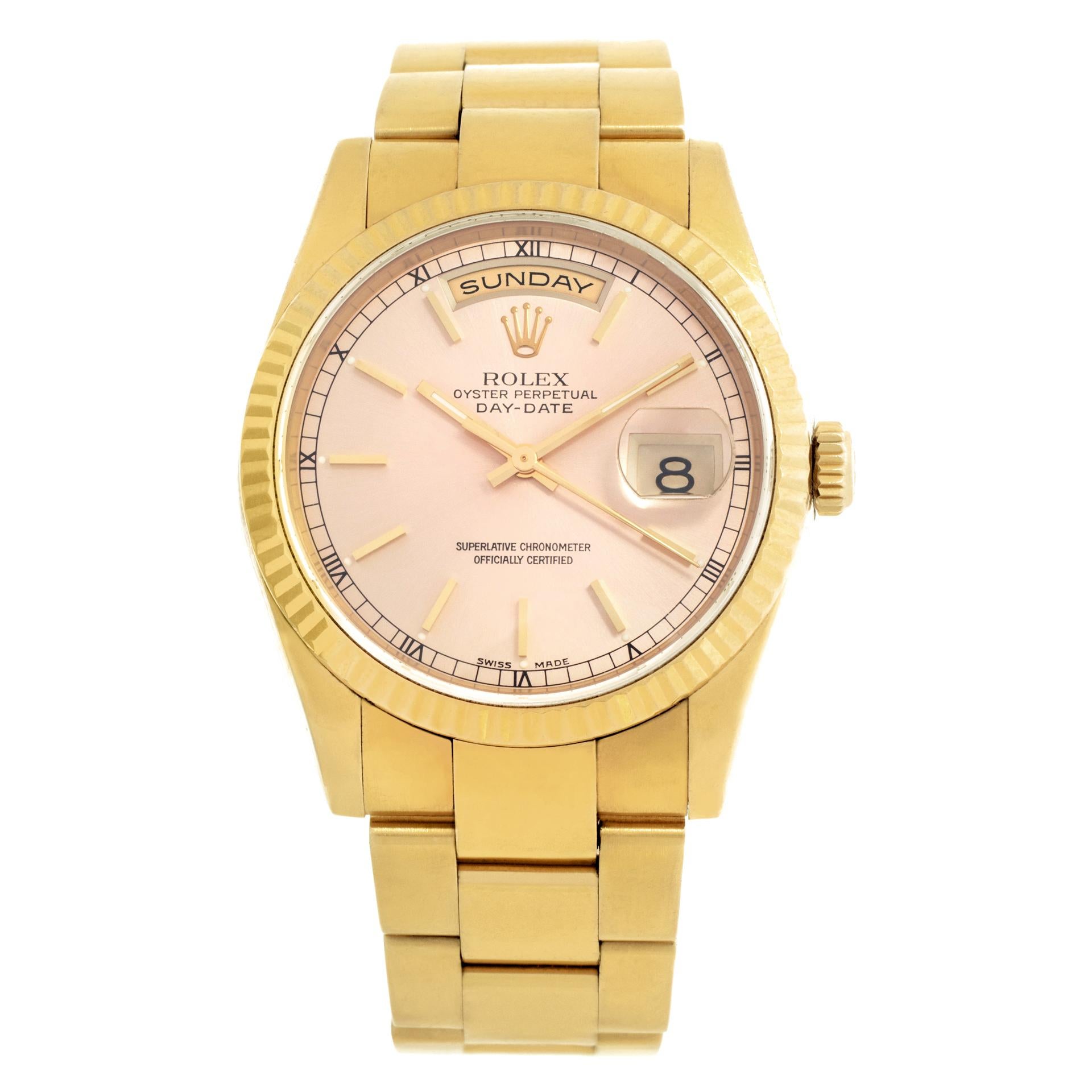 Rolex Day-Date 18k Gold Auto Wristwatch Ref 118238 For Sale