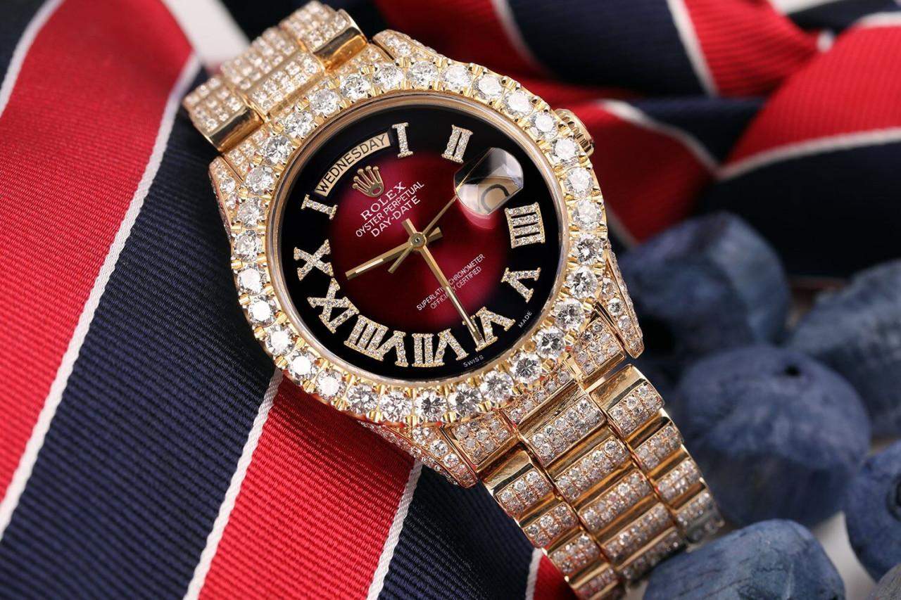 rolex day date gold red