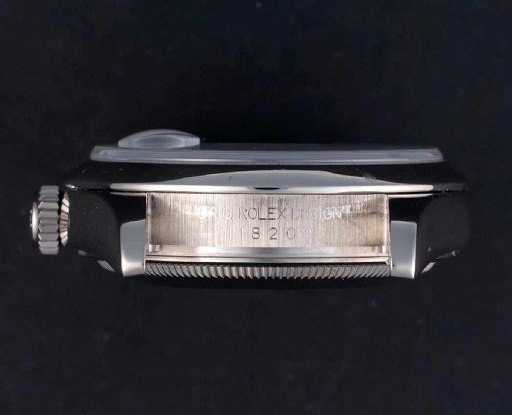 Rolex Day-Date 18K WG Weißgold Lapislazuli Zifferblatt Diamant 118209 Uhr mit Papier, 2000 3