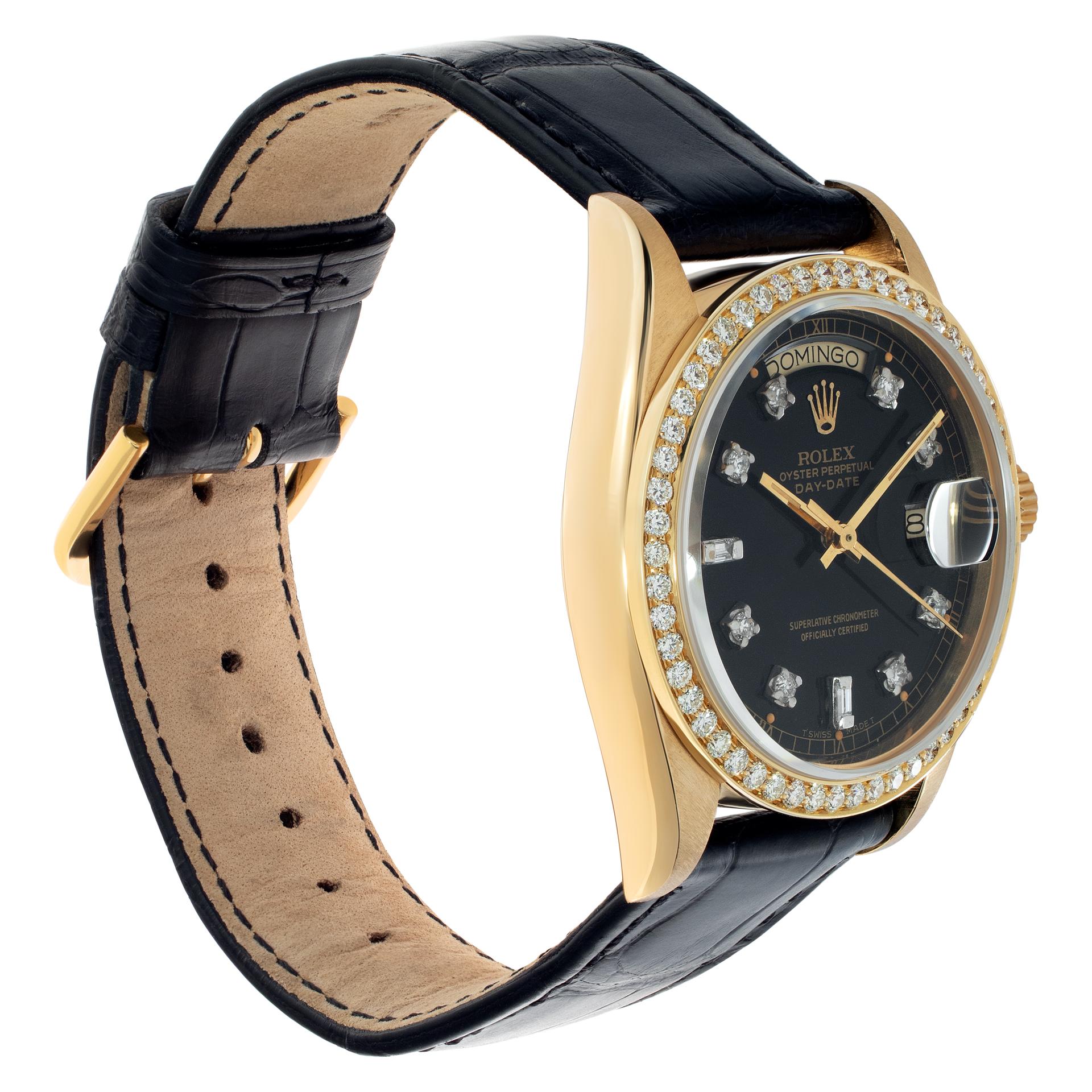 Rolex Day-Date 18k yellow gold Automatic Wristwatch Ref 18038 In Excellent Condition In Surfside, FL