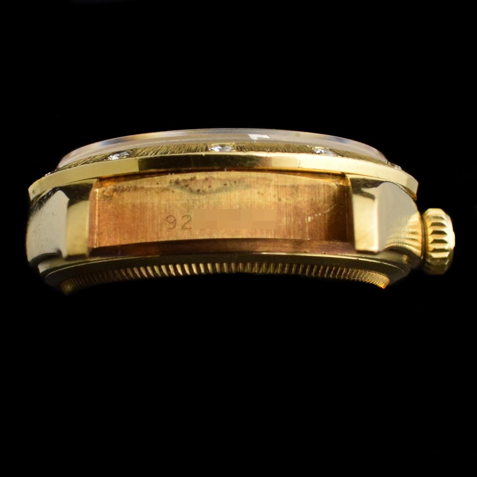 Women's or Men's Rolex Day-Date 18K Yellow Gold Bark Jubilee Anniversary 18108 Watch & Paper 1986