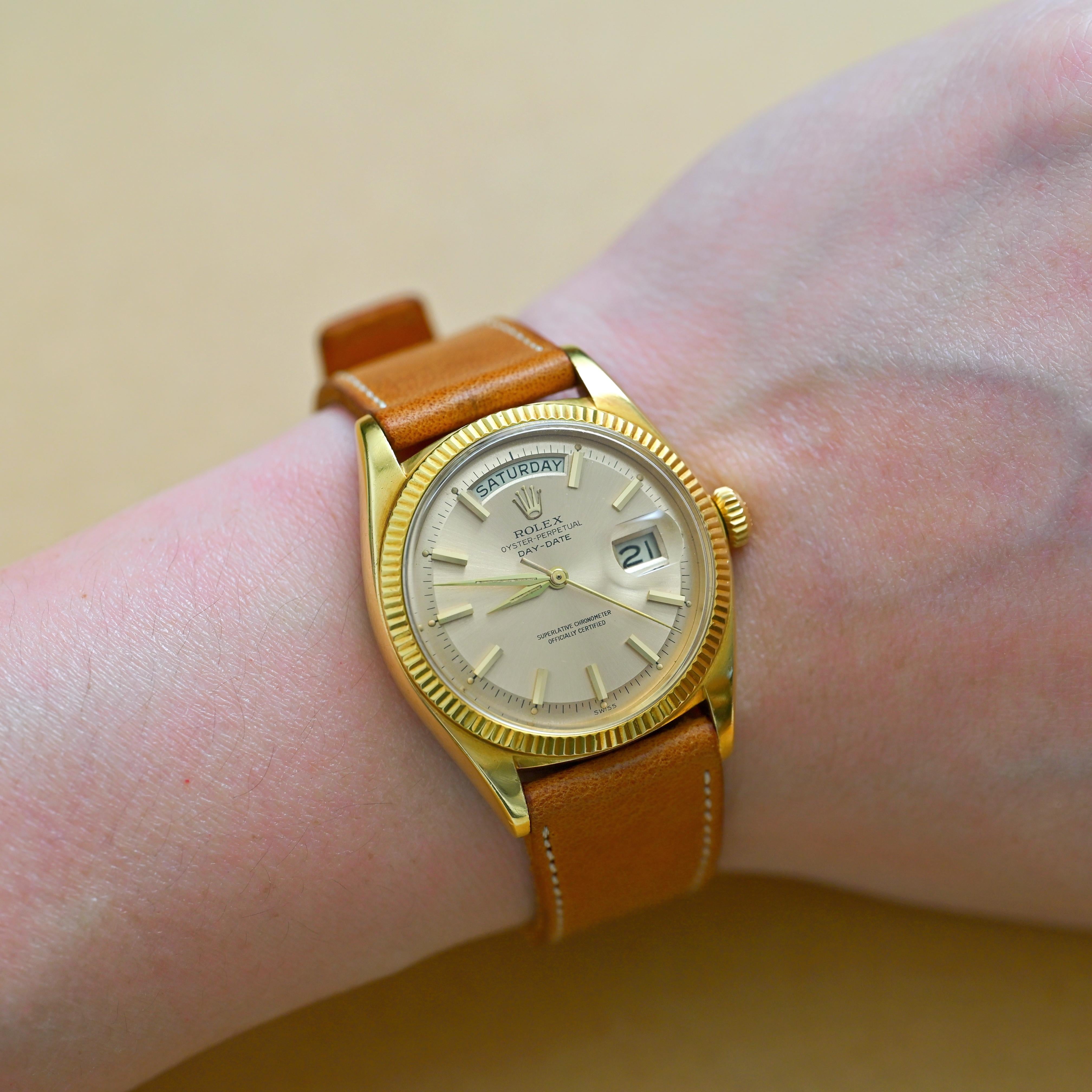 Rolex Day-Date 18K Yellow Gold Gold Dial 1803 Automatic Watch, 1962 6