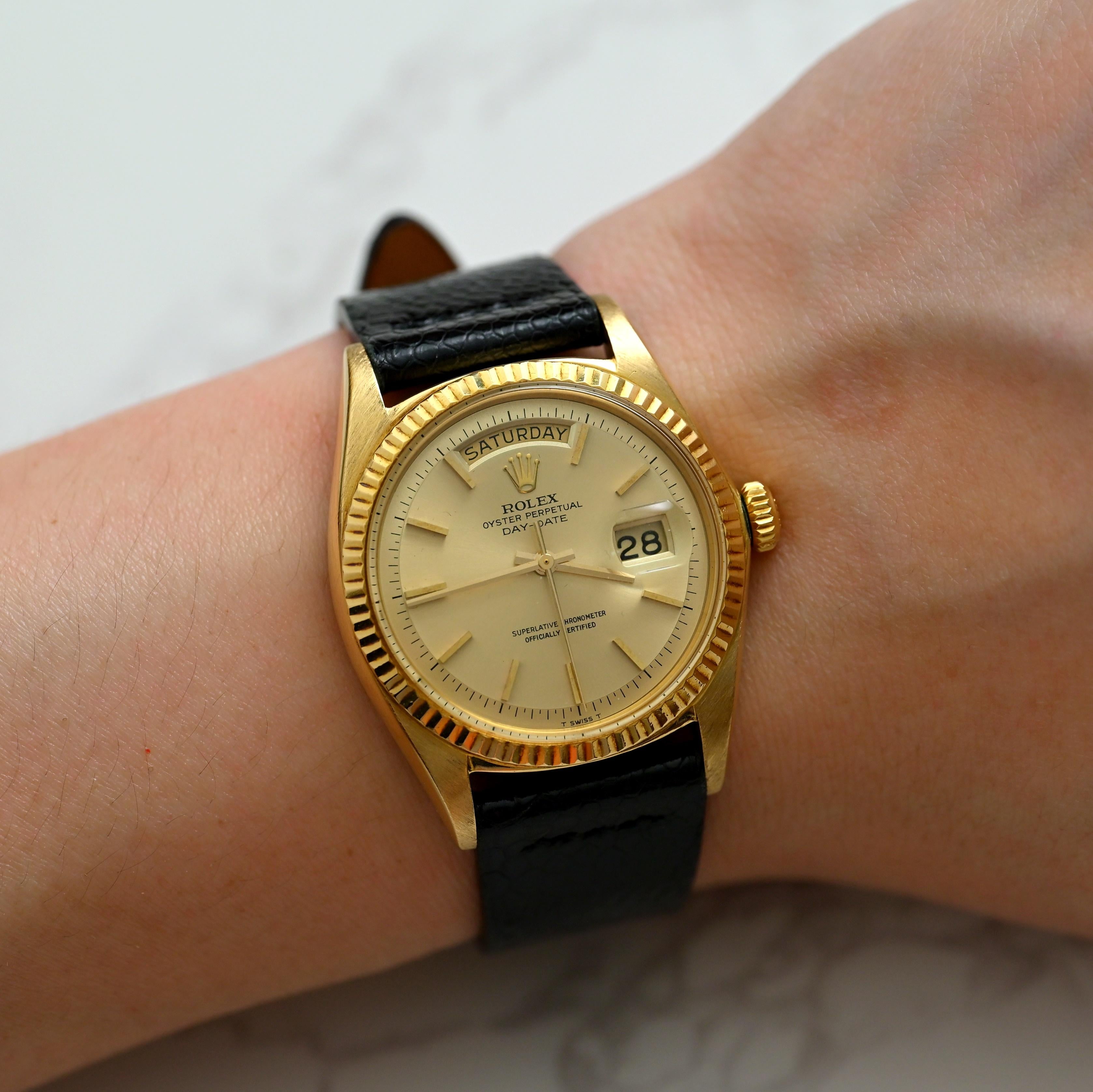 Rolex Day-Date 18K Yellow Gold Gold Dial 1803 Automatic Watch, 1970 6