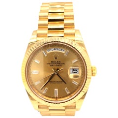 Rolex Day-Date 18K Yellow Gold Men President Motif Champagne Diamond Dial 228238