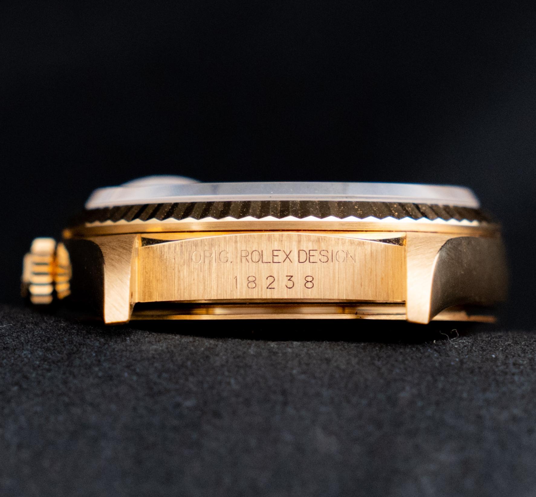 Rolex Day-Date 18K Gelbgold Onyx Schwarzes Stein Zifferblatt 18238 mit Papier, 1995 3