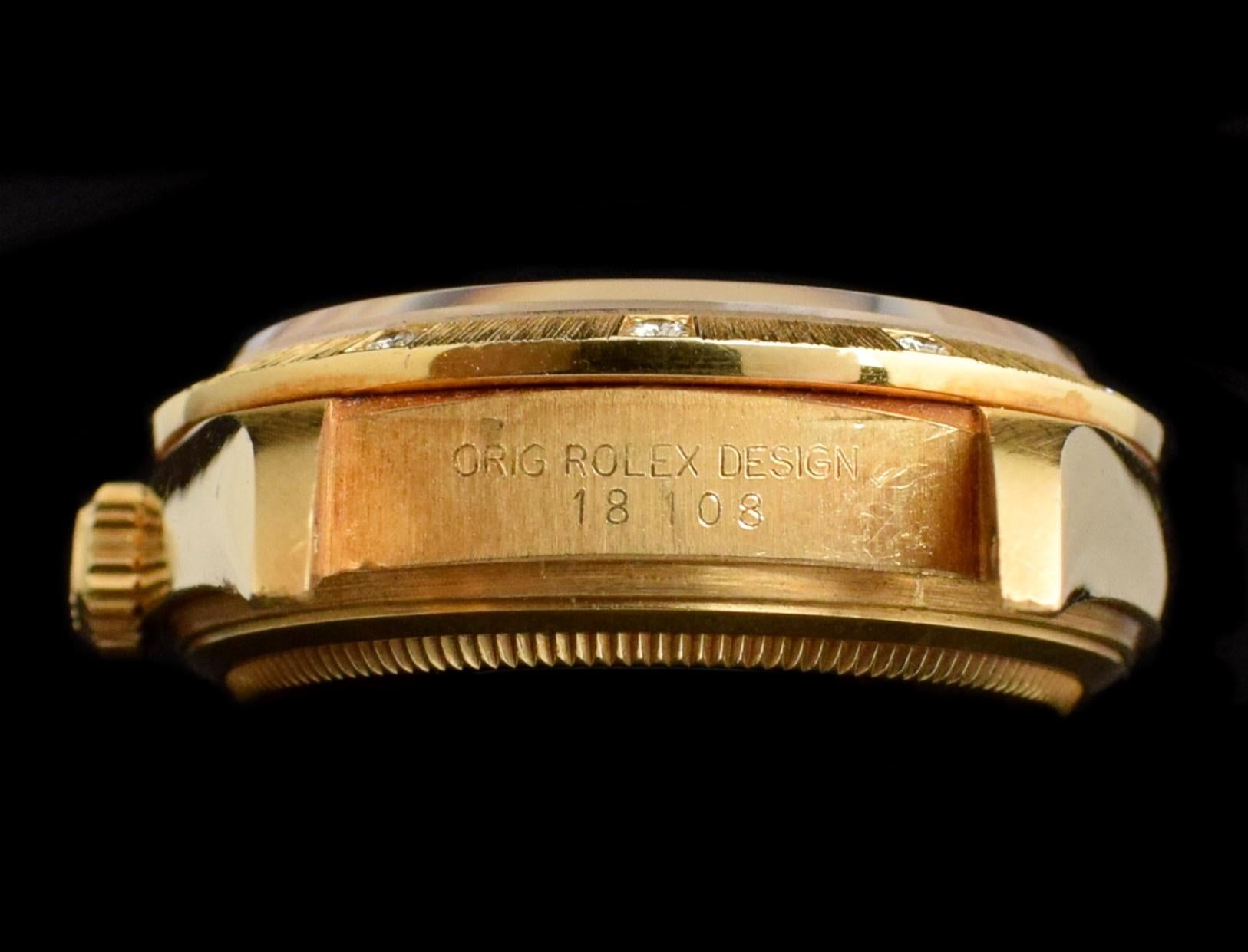 Rolex Day-Date 18K Gelbgold Ochsenblut Stella Rotes Zifferblatt 18108 Uhr, 1985 1