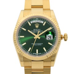 Rolex Day-Date 18 Karat Gold President Green Dial Automatic Men’s Watch 118238