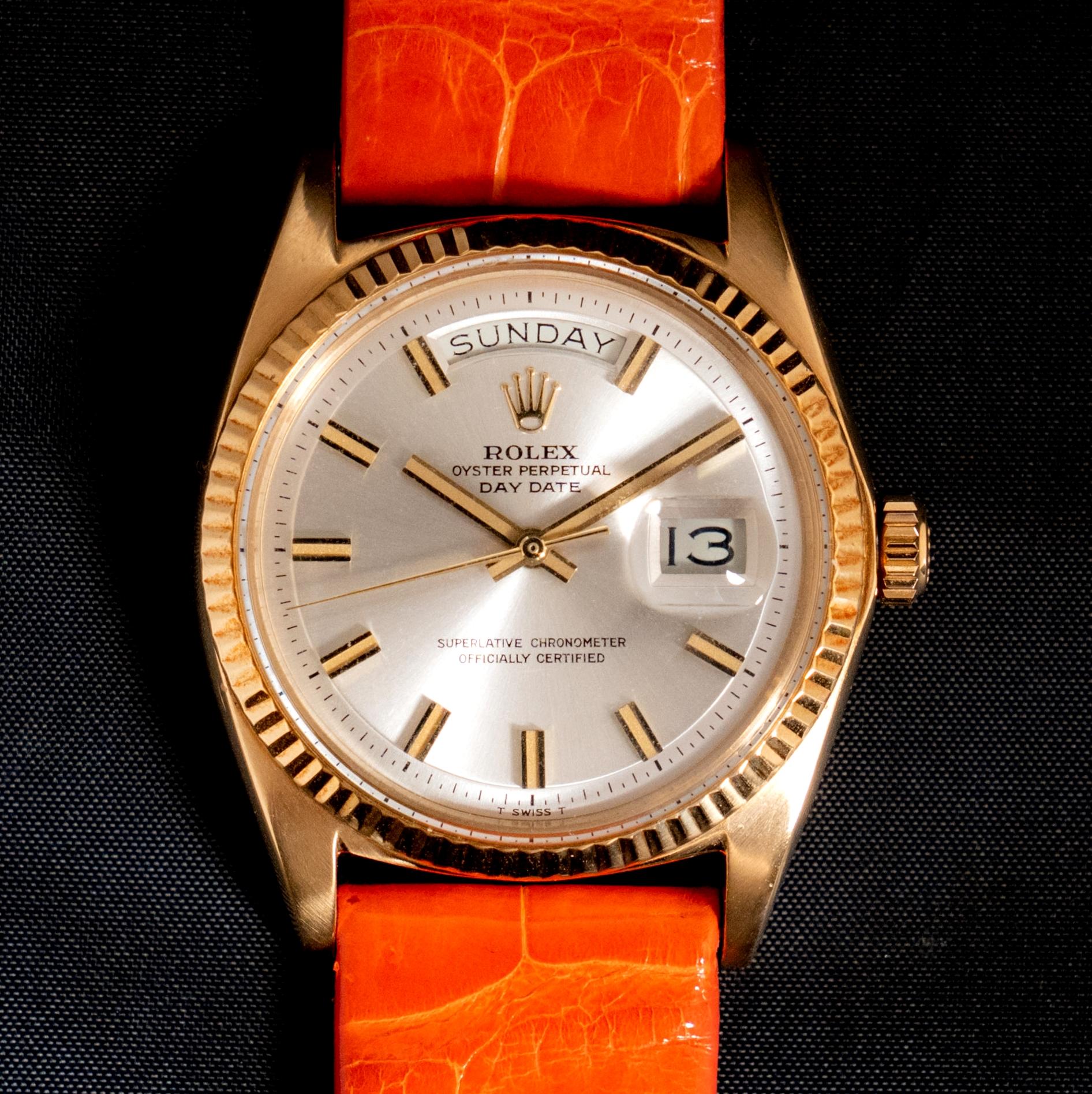 rolex day-date leather strap for sale