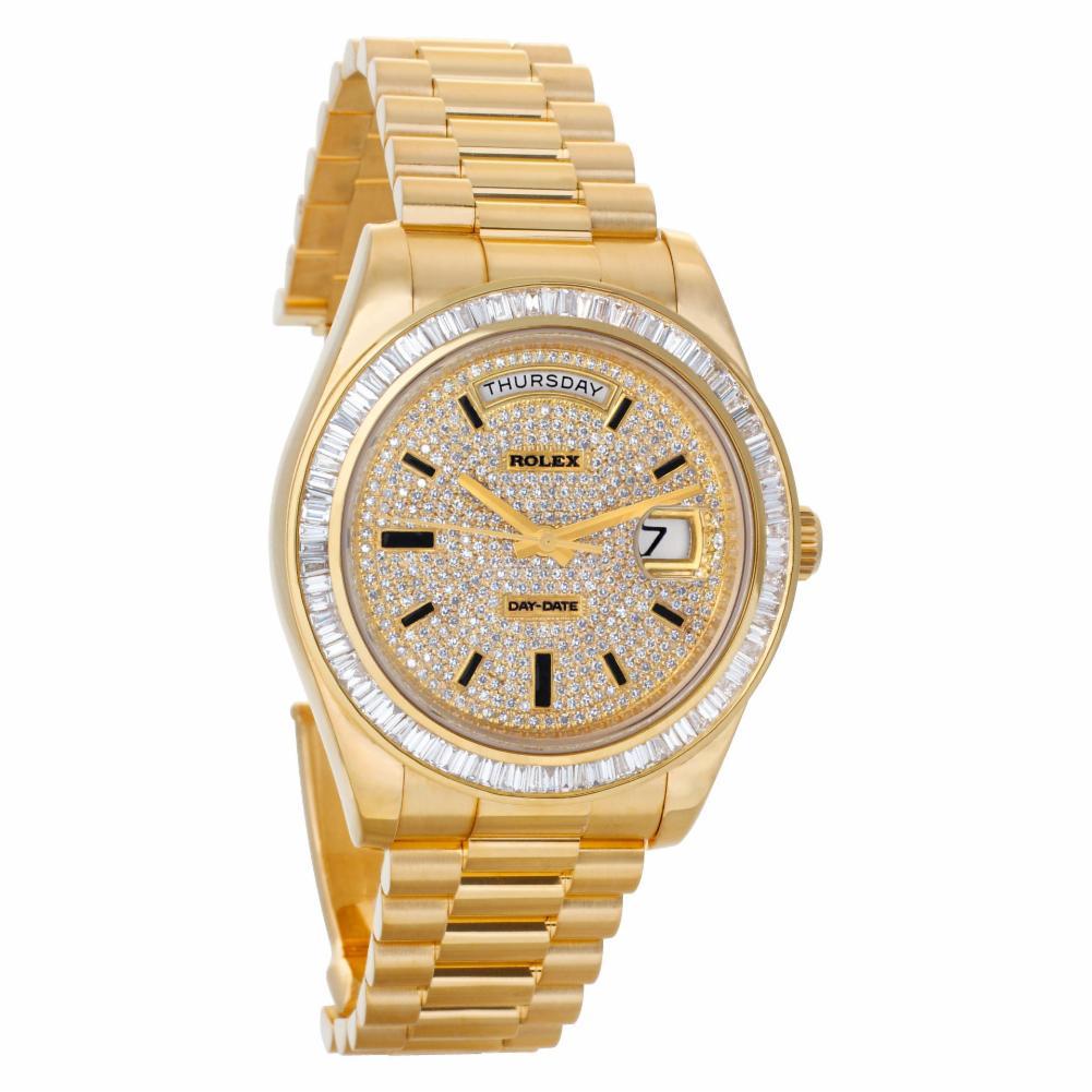Rolex Day-Date 218238 18 Karat Dial Automatic Watch, 'Certified Authentic' In Excellent Condition In Miami, FL